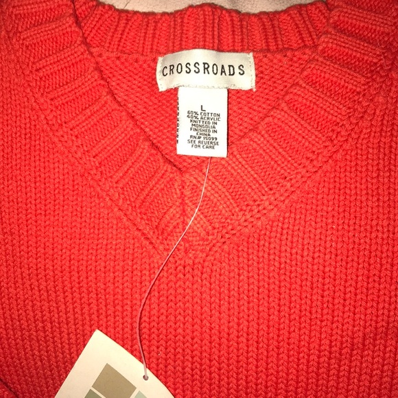 Orange 3/4 sleeve sweater size L - Picture 2 of 2